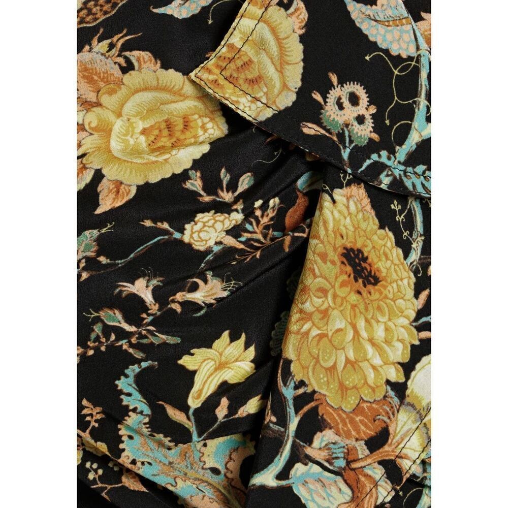 ULLA JOHNSON Salima Ruffled Floral-Print Silk-Crepe Mini Dress NWT Size 0 - Picture 4 of 6